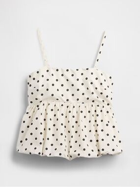 GAP Cream Polka Dot Peplum Cami Top